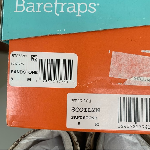 Baretraps Womens Scotlyn Faux Leather Ankle Strap snake print sandals US 8 M NEW - Picture 9 of 9